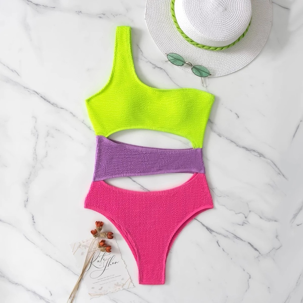 One Shoulder Monokini Swimwear Sexy Bathing Suits - Picture 6 of 7